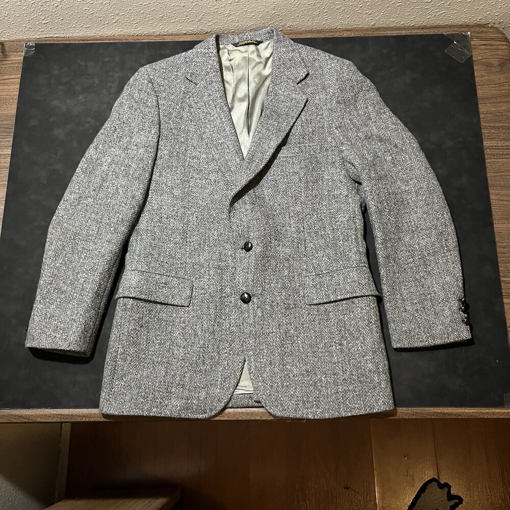 Harris Tweed Blazer Coat Jacket Adams Row Clothing Men's Striped Color Lovat 44